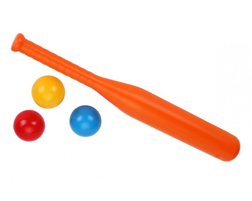 Игровой набор Бейсбол 4968TXK, 3 мячика с битой Оранжевый