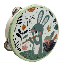 Дерев'яна іграшка Бубен "Зайчик" MD 0367-47 діаметр 15 см