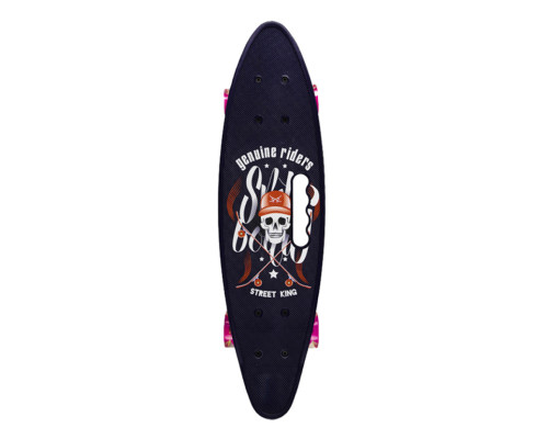 Пенні борд "Skull" 24" Bambi SC20520 з ручкою, PU колеса зі світлом