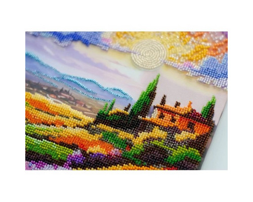 Набір для вишивання бісером "Вечоріє над лугом" AB-938 на натуральному холсті