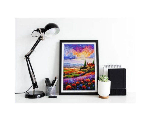 Набір для вишивання бісером "Вечоріє над лугом" AB-938 на натуральному холсті