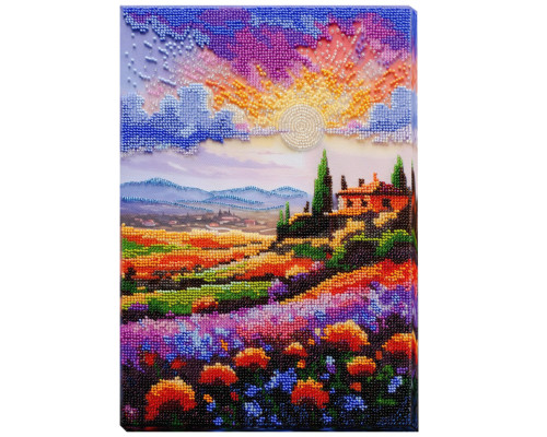 Набір для вишивання бісером "Вечоріє над лугом" AB-938 на натуральному холсті