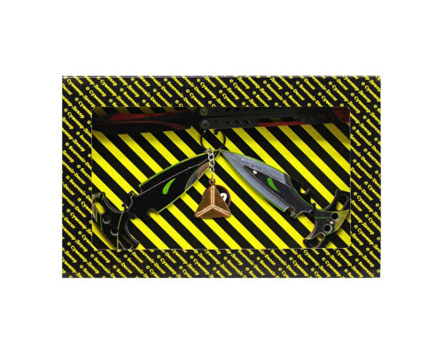 Набор сувенирных ножей деревянных SO-2 "БАБОЧКА BLACK WIDOW & HARMONY daggers" SO2-11-B