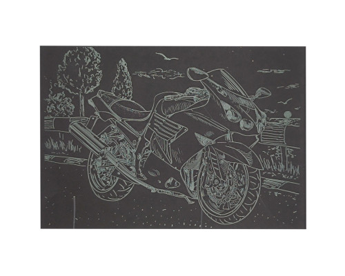 Гравюра А5 "Мотоцикл-1" ГрА5з-2 економ варіант у пакеті 21 х 14,8 см