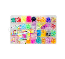 Набор резинок для плетения браслетов 037-79, 2 крючка, подвески, бусины