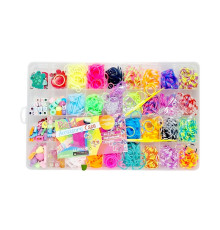 Набор резинок для плетения браслетов 037-79, 2 крючка, подвески, бусины