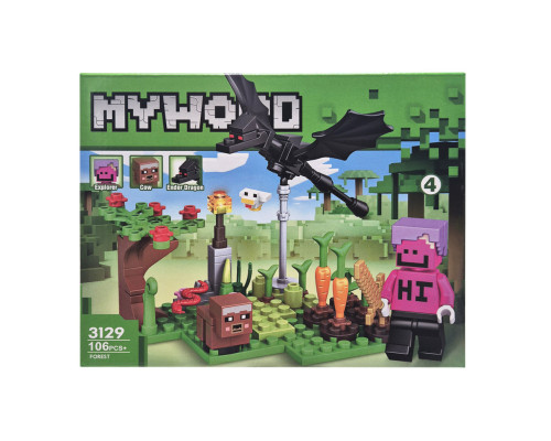 Конструктор детский Майнкрафт Forest The hill 3129-4 пластик, 106 деталей