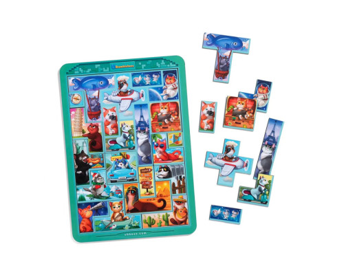 Деревянный сортер "Тетрис большой - Котики" (ПСД125) PSD125