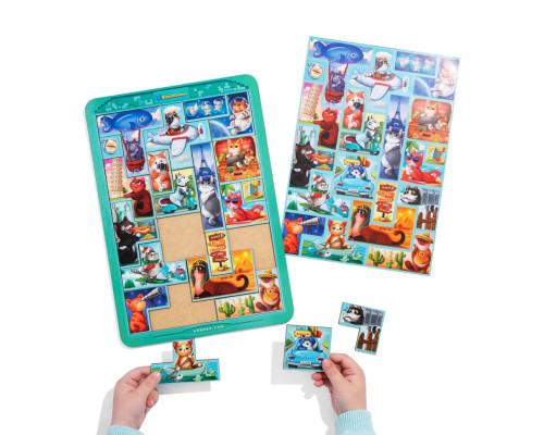 Деревянный сортер "Тетрис большой - Котики" (ПСД125) PSD125