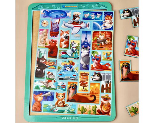 Деревянный сортер "Тетрис большой - Котики" (ПСД125) PSD125