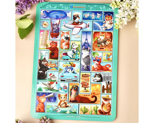 Деревянный сортер "Тетрис большой - Котики" (ПСД125) PSD125