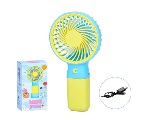 Вентилятор ручной портативный MK 5609(Yellow) с подставкой, 15,5 см, USB