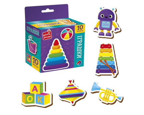 Дитячий набір магнітів "Іграшки" VT3106-33, 10 магнітів