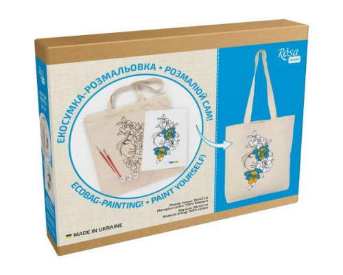 Набір для творчості екосумка-розмальовка "Квіти у волоссі" N0003621, 38х42 см