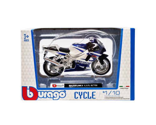 Детская модель Мотоцикла "SUZUKI GSX-R750" Bburago 18-51030-1 масштаб 1:18