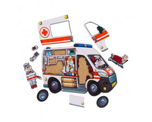 Деревянный пазл-сортер "Скорая помощь" Ubumblebees (ПСФ020) PSF020