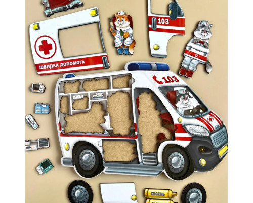 Деревянный пазл-сортер "Скорая помощь" Ubumblebees (ПСФ020) PSF020