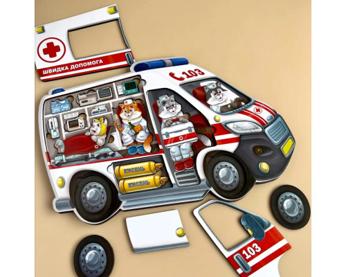 Деревянный пазл-сортер "Скорая помощь" Ubumblebees (ПСФ020) PSF020