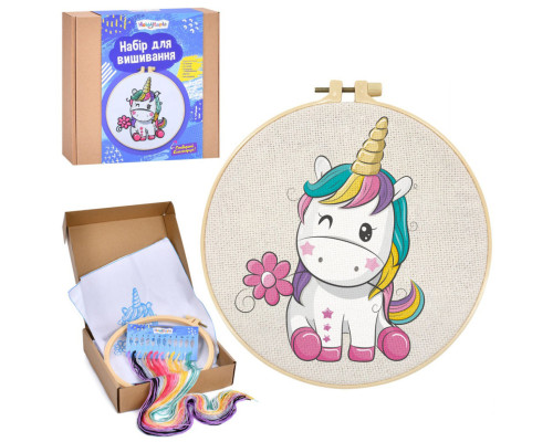 Детский набор для вышивания "Единорог" DYEK1021 пяльце 20 см