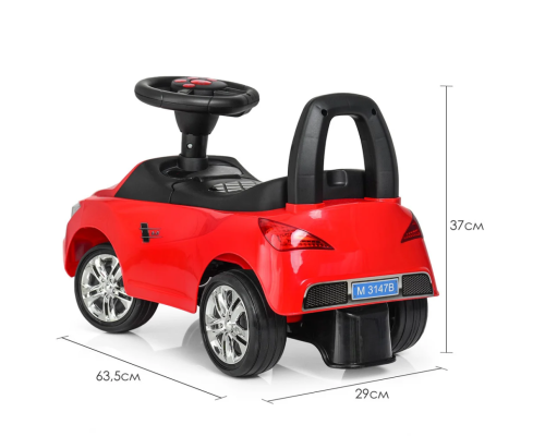 Каталка-толокар Bambi M 3147B-3 Красный музыкальный