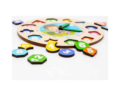 Деревянный сортер "Часы" Puz-22935 для мальчиков