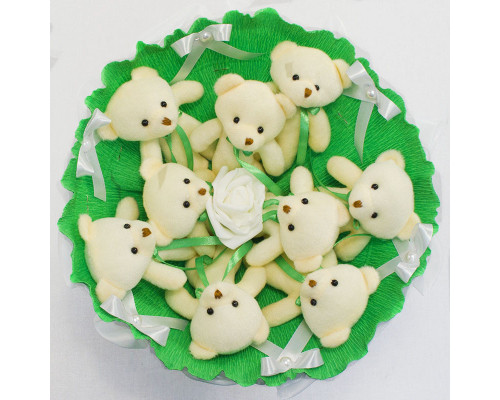 Букет з іграшок Ведмедики смарагдовий 5352IT з 9ю іграшками
