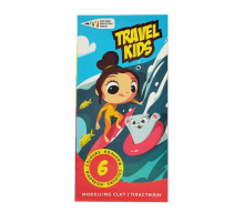 Дитячий пластилін "Travel Kids" 331008/TK восковий, 6 кольорів по 12 г