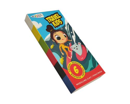 Дитячий пластилін "Travel Kids" 331008/TK восковий, 6 кольорів по 12 г
