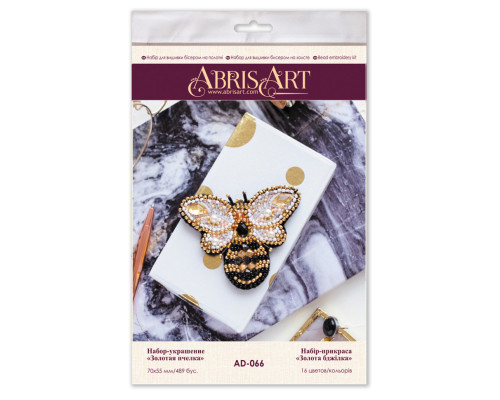 Набір для вишивання бісером прикраси "Золота бджілка" AD-066 на натуральному полотні