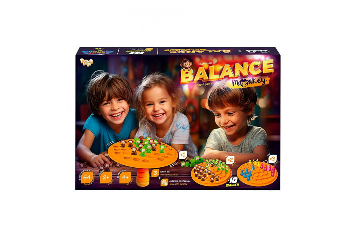 Розвиваюча настільна гра "Balance Monkey" Danko Toys BalM-02, 54 фігурки мавп