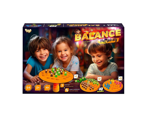 Развивающая настольная игра "Balance Monkey" Danko Toys BalM-02, 54 фигурки обезьянок