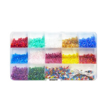 Набор бисера для создания украшений 037-49 в боксе, леска в комплекте