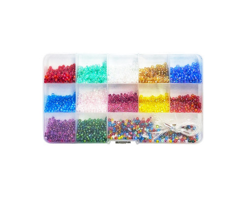Набор бисера для создания украшений 037-49 в боксе, леска в комплекте