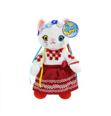 Дитяча м'яка іграшка "Кішка україночка" PL8242ua традиційна сукня, 31 см
