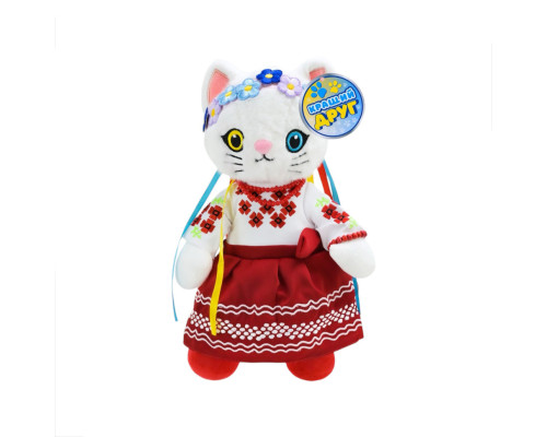 Дитяча м'яка іграшка "Кішка україночка" PL8242ua традиційна сукня, 31 см