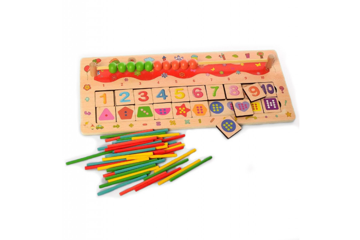 Розвиваючий набір першокласника MD 2183 дерев'яний  Рахункові палички Розвиваючий набір першокласника MD 2183 дерев'яний  Рахункові палички