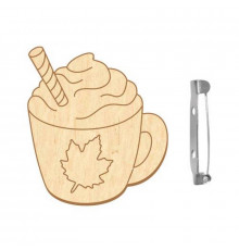 Заготовка брошки для розфарбовування "Латте з маршмеллоу" FDZB-096