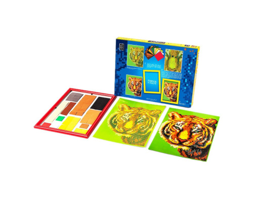 Набор для творчества "Мозаика Пиксель: Тигр" РМ-01-05, 21х29,7 см, рамка в наборе