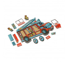 Дерев'яний пазл-сортер "Ведмедики-пожежники" Ubumblebees (ПСФ005) PSF005, 18 деталей