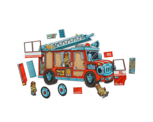 Деревянный пазл-сортер "Мишки-пожарные" Ubumblebees (ПСФ005) PSF005, 18 деталей