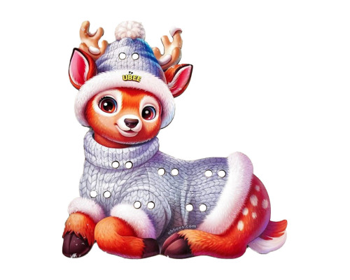 Деревянная игрушка-шнуровка "Олененок" (ПСД278) PSD278, 24 детали 20 задач