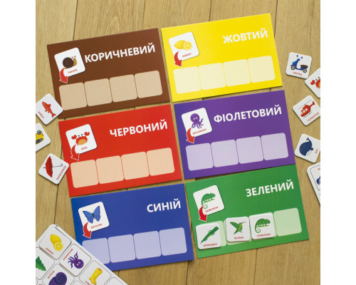 Детские логические игры "Изучай цвета" 918001, 24 карточки на укр. языке