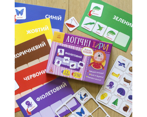 Детские логические игры "Изучай цвета" 918001, 24 карточки на укр. языке