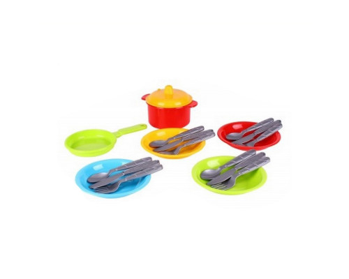 Игровой набор Посуды "Маринка 10" 1646TXK 4 тарелочки со столовыми приборами