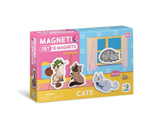 Набір магнітів "Котики" 200258, 15 елементів в комплекті