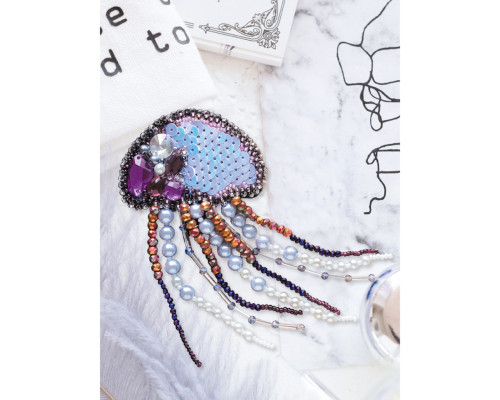 Набір для вишивання бісером прикраси "Медуза" AD-071 на натуральному полотні