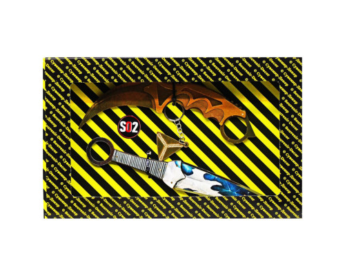 Набор сувенирных ножей деревянных SO-2 "КЕРАМИТ GOLD & КУНАИ AUGUSTITE" SO2-13-B