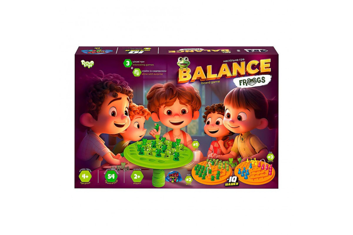 Розвиваюча настільна гра "Balance Frogs" Danko Toys BalF-01 зі слаймом