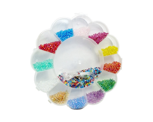 Набор бисера для создания украшений 037-204 в пластиковом боксе