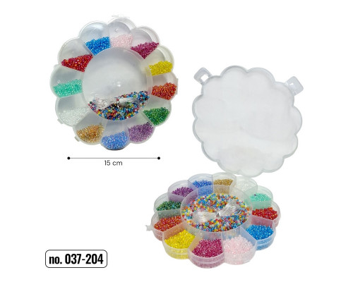 Набор бисера для создания украшений 037-204 в пластиковом боксе